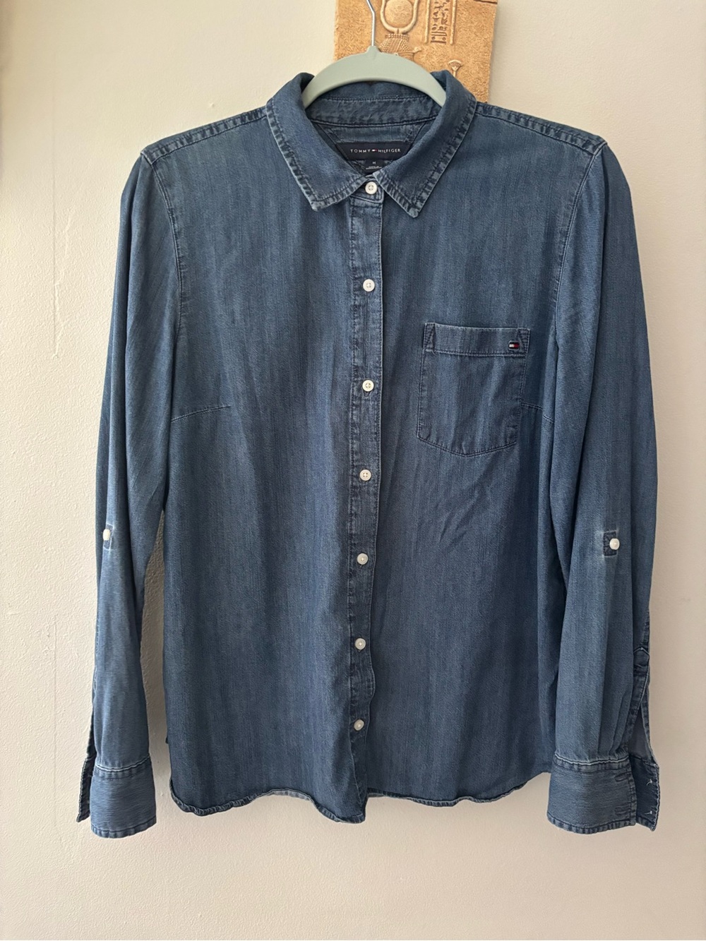 Tommy Hilfiger Cotton Blend Denim Button-Up Shirt